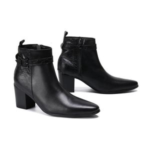 Stiefel Männers High Heel Echtes Leder Chelsea Casual Knöchel Britische Trendy Freizeitkleid Kurzmänner Größe 37 47 230814