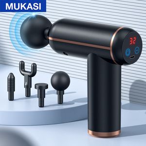 Helkroppsmassager Portable Mini Massage Gun Percussion Pistol for Neck Deep Tissue Muscle Relaxation Gikt smärtlindring Fitness 230814