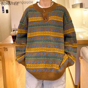 Męskie swetry zimowe harajuku pullovers męski sweter uliczny Japończyk japoński vintage przystojny młodzież dynamiczny kieszonkowy kieszonkowy full mecz brązowy nowy Z230815