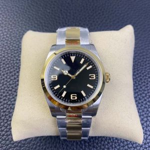 Mens Designer Rolx Luxury Air King Ny fullt skick svart Dial 40mm Automatisk mekanisk rörelse Vattenbeständig Orologio Montre Luxe x