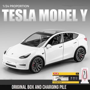 Electric/RC Car 1 24 Mini Auto Simulation Model Y внедорожник Car Diecasts Автомобили Металлический модельный вагон для детского подарка для мальчика игрушка 230814