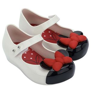 Flat Shoes Mini Mlsa классические туфли мыши лето милая мультипликационная желе-обувь девочка, не скользящие дети, пляжные сандалии 230814