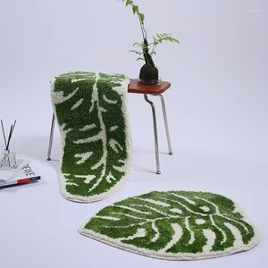 Halılar yeşil yapraklar şekil banyo mat nordic ins stil mutfak tuvalet kaymaz emici emici ayak pedi yatak odası başucu cloakroom dekor halı