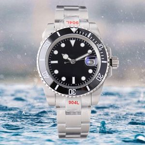 잠수함 시계 MENS 자동 기계식 세라믹 시계 41mm 스테인리스 스틸 글라이딩 클래스 수영 손목 시계 사파이어 빛나는 시계 Montre de Luxe
