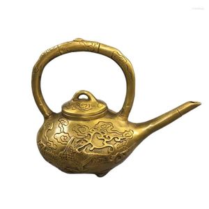 装飾的な置物中国の古い銅コレクション純粋なダブルドラゴンワインポット
