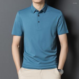 Herren Polos Sommer Seamless Pure Color Kurzärmelte T-Shirt Lapel Korean Polo Shirt Business Top