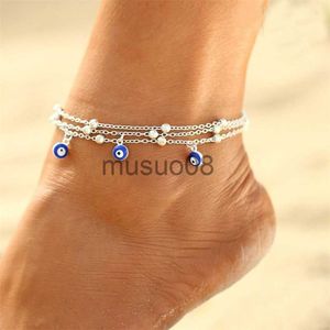 Ankiety 2023 NOWOŚĆ TURKISH EVEL BLUE OK CHARKLET CHARKLETA FOR WOMY CHEMIAN Summer Beh Eye Bead Foot Kamka Kobieta Bosowa Biżuter Prezent J230815