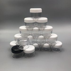 30g 30ml/1oz Refillable Plastic Screw Cap Lid with Clear Base Empty Cosmetic Jar for Nail Powder Bottle Eye Shadow Container Qdems