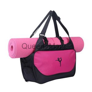 Duffel Bags Women's Travel Bag Sports Bag Messenger Shoulder Bag Yoga Mat ryggsäck Torr och våt separering Yoga levererar stor väska J230815