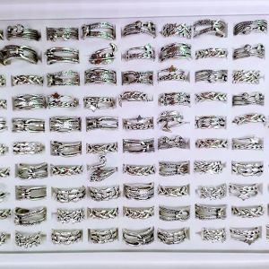 50 male and female ghost head rings, hip-hop retro chain, religious alloy rings, wholesale and bulk sales in punk style