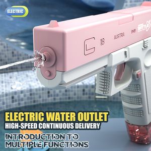 Silah oyuncakları su silahı elektrikli glock tabanca atış oyuncak tam otomatik yaz su plaj oyuncak çocuklar için çocuklar erkek kızlar yetişkinler 230814