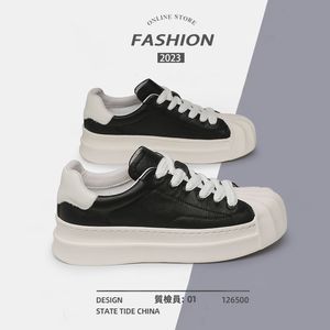 Kleidungsschuhe Mann Trendy Style geschmolzene schwarze Muschel Zehen Leder Schnürung Sneakers für Männer einzigartiger Sportdesigner y 230814