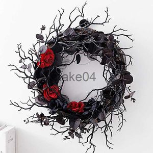 Itens de novidade Halloween Wreath Decorações penduradas por porta de festa pendurada na janela grinaldas adereços decoração de fundo j230815