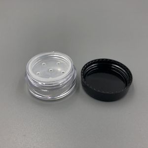 1g ml plastpulver puffbehållare burk fodral makeup kosmetiska burkar möta pulver blusher lagringslåda med sifter lock dbcbl