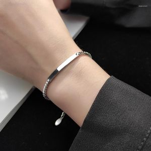 Link Bracelets Silver Color Geometry Bracelet For Women Girl Birthday Gift Simplicity Korean Office Jewelry Drop Wholesale