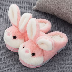 Chinelos de algodão de algodão em casa das crianças chinelas de coelho Anti -deslizamento interno de inverno, garotas rosa, sapatos de princesa calçados 230815