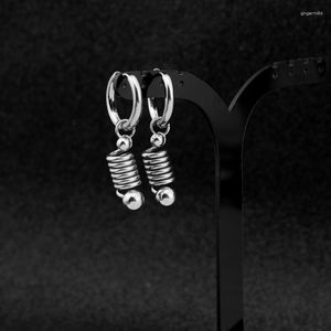 Dangle Earrings Korea Boys KPOP DNA Stainless Steel Stud Elastic Spring Bead Pendant Ear Clip For Women Girls Jewelry Party Gifts