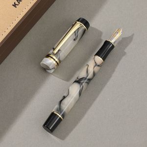 Fountain Pens Kaigelu 316 Acrylic Fountain Pen F Nib Blue Brown White Marble Amber Pattern Ink Pen Writing Gift For Students Office Business 230814