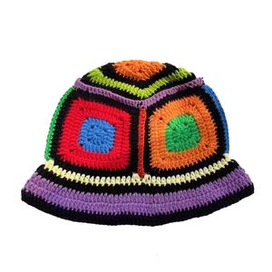 Beanie/Skull Caps Autumn Winter Style Colors Hand Crochet Beanie Round Top Knitted Stretch Bucket Hat 230814