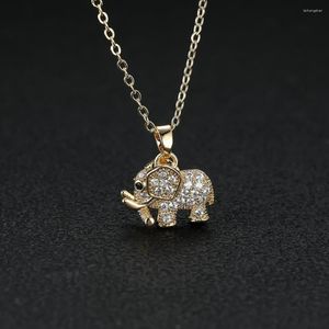 Pendant Necklaces Creative Simple Elephants Good Luck Pendants Charms Women Exquisite Party Banquet Gold Color Jewelry Friendship Gift