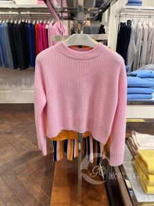 Kvinnors tröjor Spring N.Peal Pink Round Neck Cashmere tröja