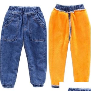 Kot kış bebek erkek erkek pantolon 1-6y küçük çocuklar denim kovboy pamuk pantolon giysi çocuk fashon kaliteli pantalonlar dış giyim 220312 dhfqu