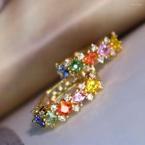 Stud Earrings WPB S925 Sterling Silver Women Rainbow Diamonds Sparkling Jewelry For Girls' Holiday Gift Party