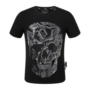 pleinxplein pp Men's T-Shirts Original design Summer shirt plein T-shirt pp cotton rhinestone shirt short sleeve 2114 black white color