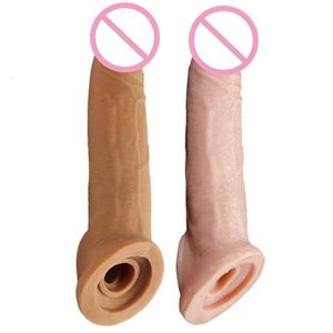 Sex Toy Massager 21cm Realistic Penis Sleeve Silicone Men Cock Adult for Couples