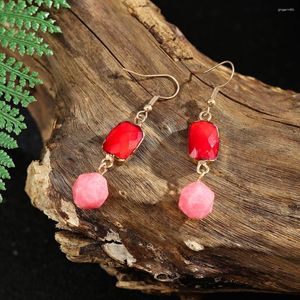 Dangle Earrings Red Aventurine Exclusive Women Elegant Earring絶妙なレディクラシックファッションジュエリーギフト