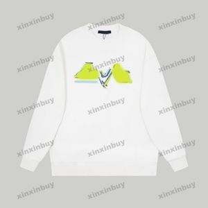 xinxinbuy män kvinnor designer tröja graffiti brev tryckning tröja grå blå svart vit xs-xl