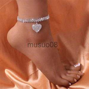 Anklets Huitan Rhinestone Chain's Anklets Silver Color/Gold Colore Bullet di lusso su gambe Cessori Fare di matrimonio Gioielli di moda J230815