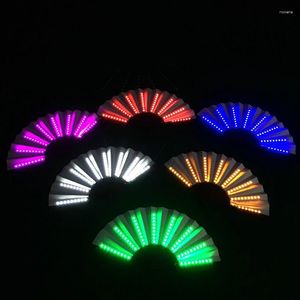 Декоративные фигурки складываемые портативные вентиляторы китайский сияние в темной складной многоцветной мультицвете со светодиодной лампой для танцующих вечеринок