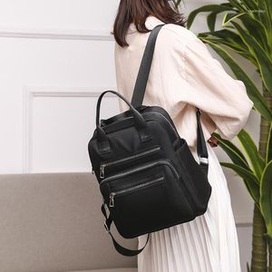 Skolväskor Kvinnor Ryggsäck 2023 Resa Casual Waterproof Women's Shoulder Female Large Capacity Oxford Rucksack Black Purse