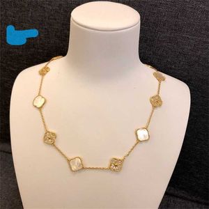 10 kolye moda yonca kolye cazibesi 18K Gül Altın Gümüş Kaplama Kolye Kadınlar Kız Valentine's Nişan Tasarımcı Takı {CA25