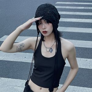 Beanieskull Caps Y2K Style Autumn Women's Handmade Nationalitet Stickade Bucket Hats Female Girls Hollowout Design Tassel Crochet Panama Cap Gorra 230814