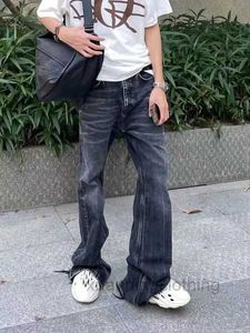 Оригинальный тюк вымыл джинсы мужчины вспышка для негабаритных джинсовых штанов мода свободная хип -хоп -уличная одежда причинную джинсы H0SJ
