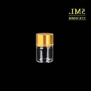 5ML Clear Empty Glass Jars With Gold Screw Cap 5Gram Small Glass Bottle Vials For Nail Piece Powder Liquid Jewelry Rcnml