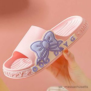 Slipper Summer Girls Indoor Slippers Butterfly Pink Baby Slides Shoes Bathroom Non-slip Teenager Slippers Enfant Fille R230815