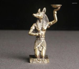 Dekorative Figuren Kunst Rare Chinese Collection Spielzeug Kupferägyptische Anubis Geschenkstatue