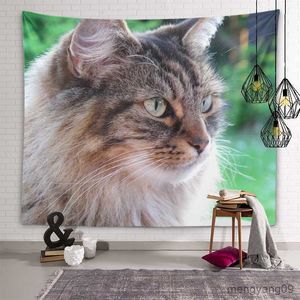 Tapestries Cute Cat Tapestry Background Wall Art Decoration Wall Hanging Bedroom Dormitory Room Home Decoration R230815