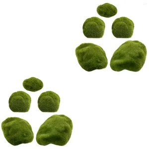 Decorative Flowers 10 Pcs Office Decore Highly Simulation Fake Mossy Stone Model Garden Layout Moss Rocks Ornament Lawn Landscaping