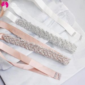 Bröllopsskivor Molans 2021 Rhinestones Bridal Belt Diamond Dress Crystal Sash Bridesmaid Belts Accessorieszz