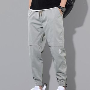 Men's Pants Cargo Trousers For Men Elastic Waist Drawstring Cool Spring Ankle-banded High Quality Techwear