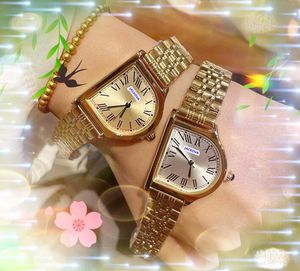 Słynny specjalny kształt Roman Tank Dial zegarek 35 mm luksusowy stalowy stalowy zespół Women kwarc Ruch Ladies Fashion Klasyczny kwarc zegarek Montre de Luxe