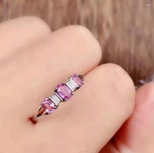 Klaster Pierścienie Naturalne Sri Lanka Ceylon Pink Sapphire Pierścień Pierścień Dobra biżuteria