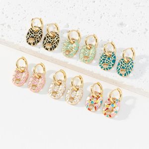 Hoop Earrings Colorful Oil Drip Simple Versatile Stud Women's Fashion Accessories