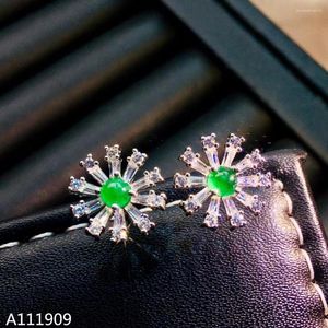 Stud Earrings KJJEAXCMY Boutique Jewelry 925 Sterling Silver Inlaid Natural Emerald Gemstone Women's Support Detection