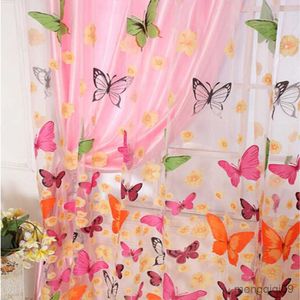 Curtain Butterfly Gauze Curtains Romantic Modern Embroidered Sheer Curtains for Living Room Bedroom Kitchen Decor 200 * 96cm R230815