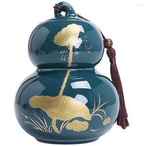 Storage Bottles Bagua Gourd Figurine Tea Sealed Jar Canister Kitchen Seasoning Small Loose Container Holder Lid Gift Pack Multi-function